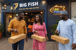 GRILLED FISH TAKEOUT BOXES WITH TWIST HANDLES - 20” x 4.5” x 4”  BROWN - (CLOSED TOP; NON -WINDOWED)