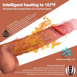 8.7" Huge Thrusting Heating Vibrator Big Dildo Telescopic 
