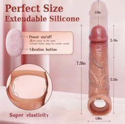 Penis sleeve 4in1 Realistic Men Penis Extender & Enlarger Vibrating Cock Ring 9 Modes, App & Remote Control