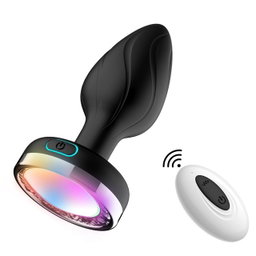 Anal Vibrator Small Butt Toy Plug Adult Sex Toy: Vibrating Butt Plug with 10 Vibration & LED Light Modes