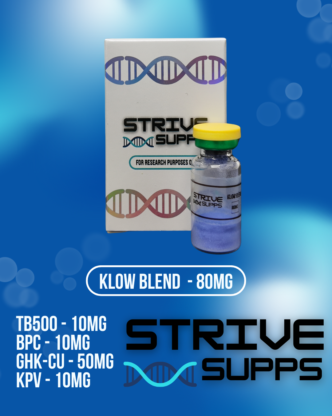 KLOW Blend (BPC157 10mg, GHK-CU 50mg, TB500 10mg, KPV 10mg) Vial 80mg