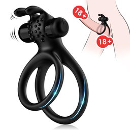 Rabbit Vibrating Cock Ring Silicone Dual Penis Ring