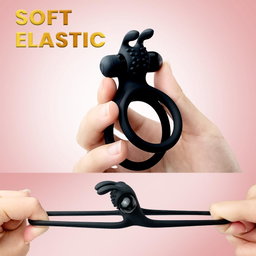 Rabbit Vibrating Cock Ring Silicone Dual Penis Ring