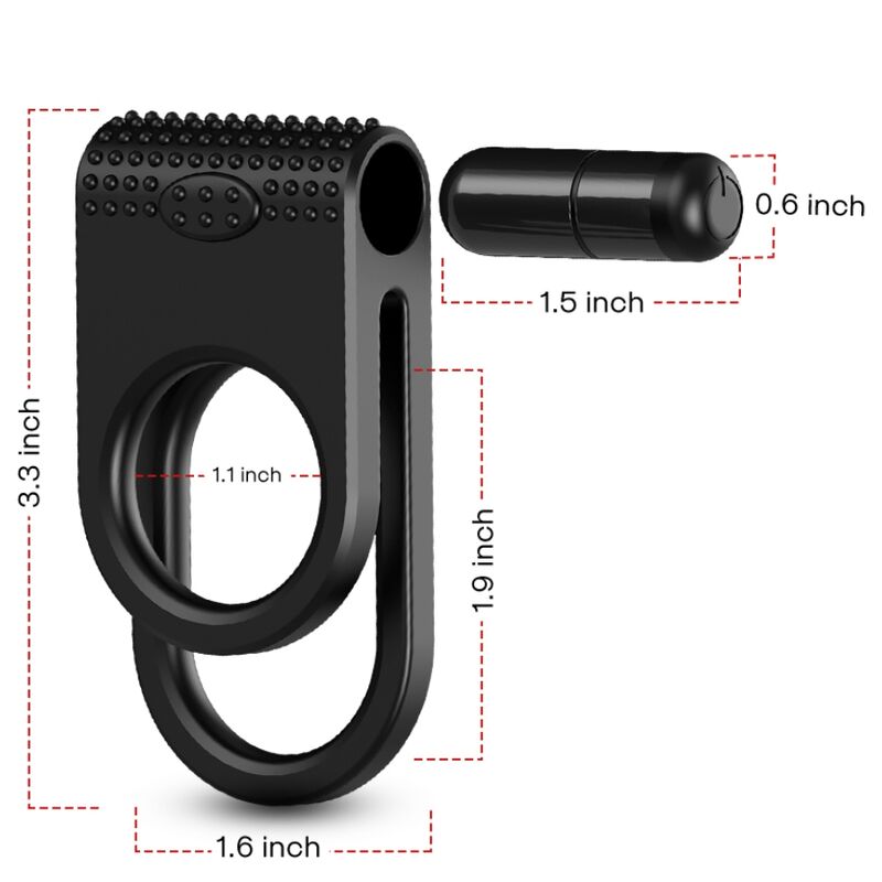 Silicone Vibrator Penis Ring Cock Ring Sex Toys For Men Erection Dual Ring_1