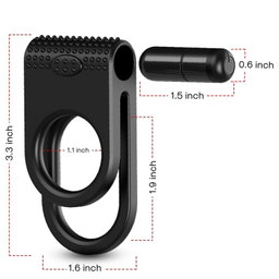Silicone Vibrator Penis Ring Cock Ring Sex Toys For Men Erection Dual Ring