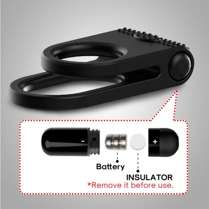 Silicone Vibrator Penis Ring Cock Ring Sex Toys For Men Erection Dual Ring_3