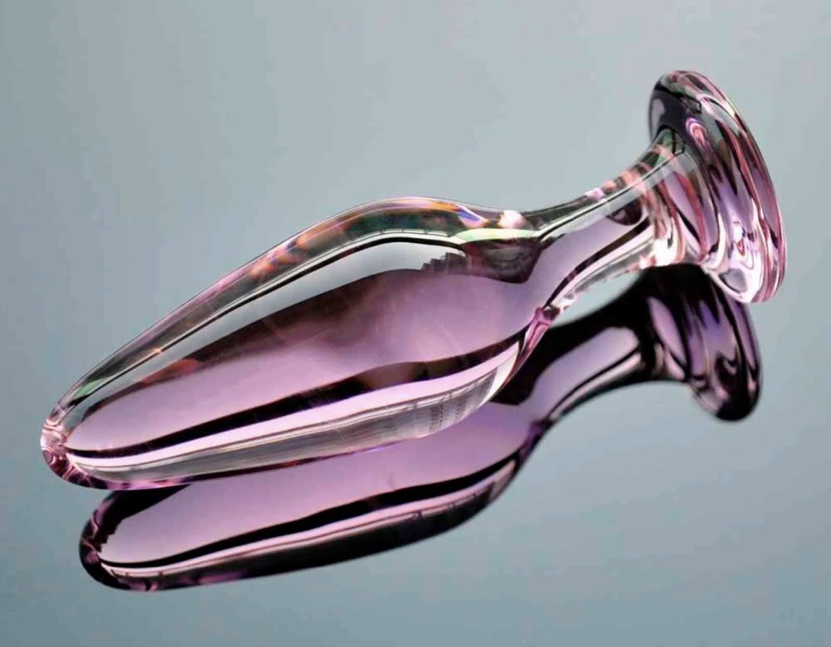 Pink Crystal Glass Anal Plug_1