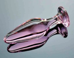 Pink Crystal Glass Anal Plug