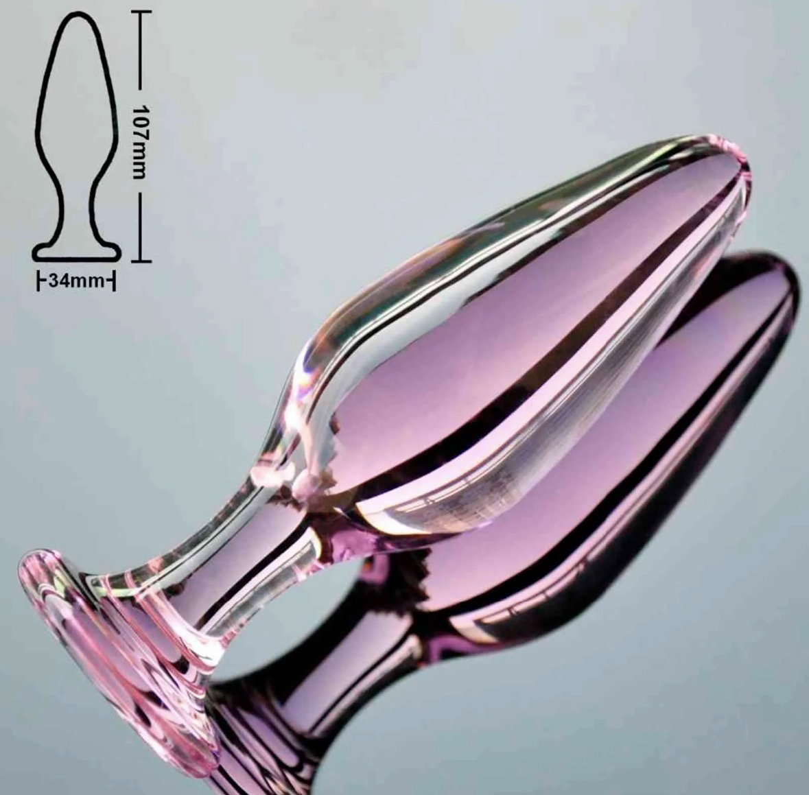 Pink Crystal Glass Anal Plug_0