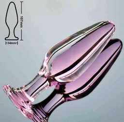 Pink Crystal Glass Anal Plug