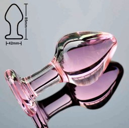 Pink Crystal Glass Anal Plug