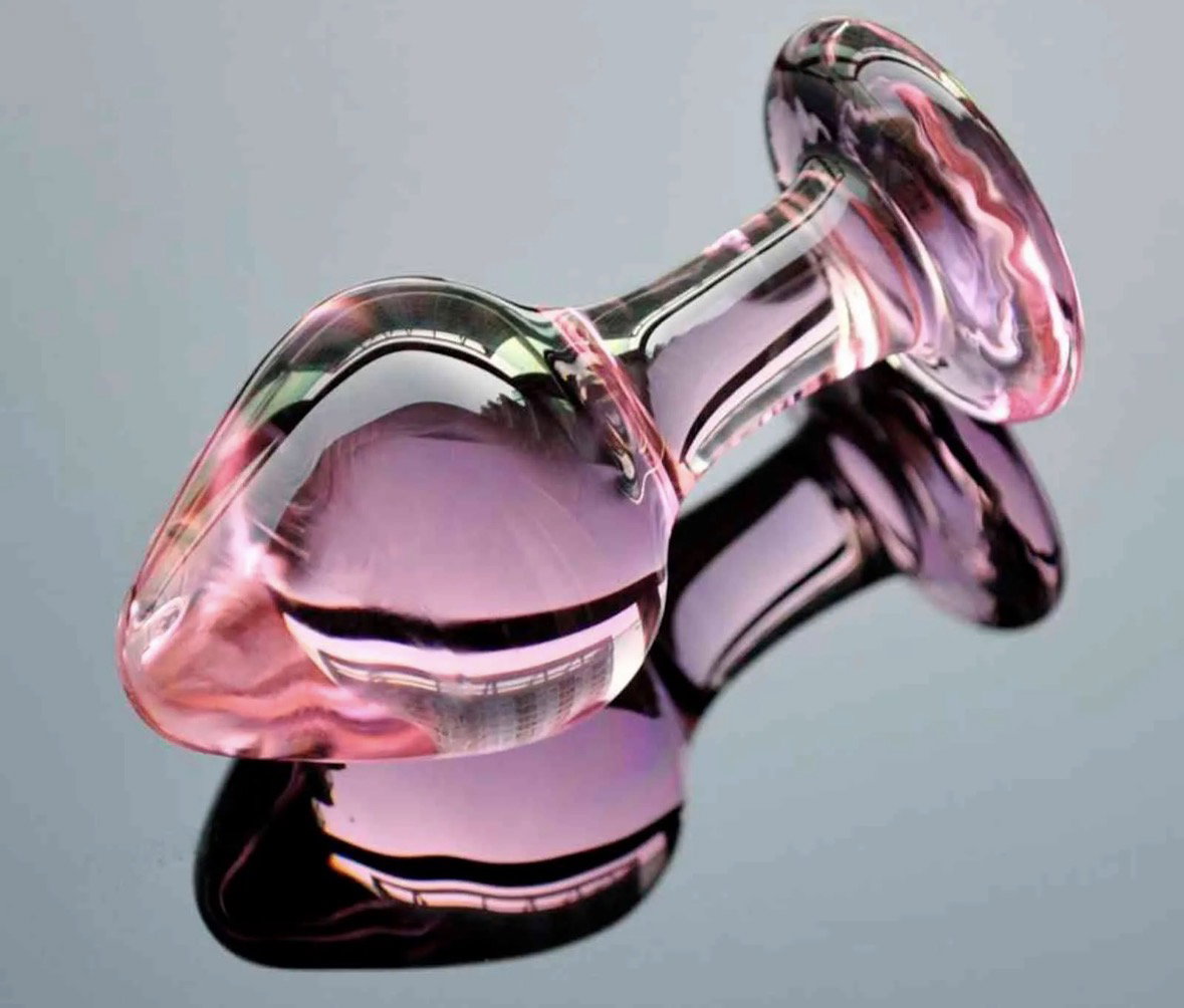 Pink Crystal Glass Anal Plug_1