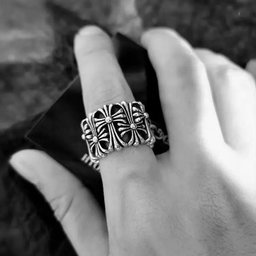 Bague Gothic Cross-Chrome