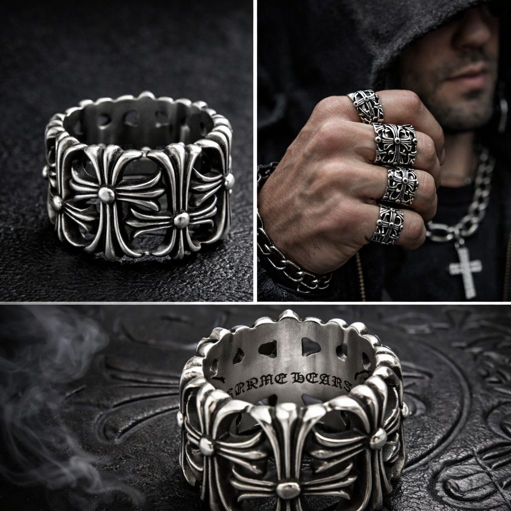 Bague Gothic Cross-Chrome_0