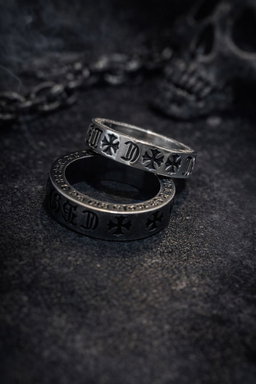 Bague Band Cross-Chrome