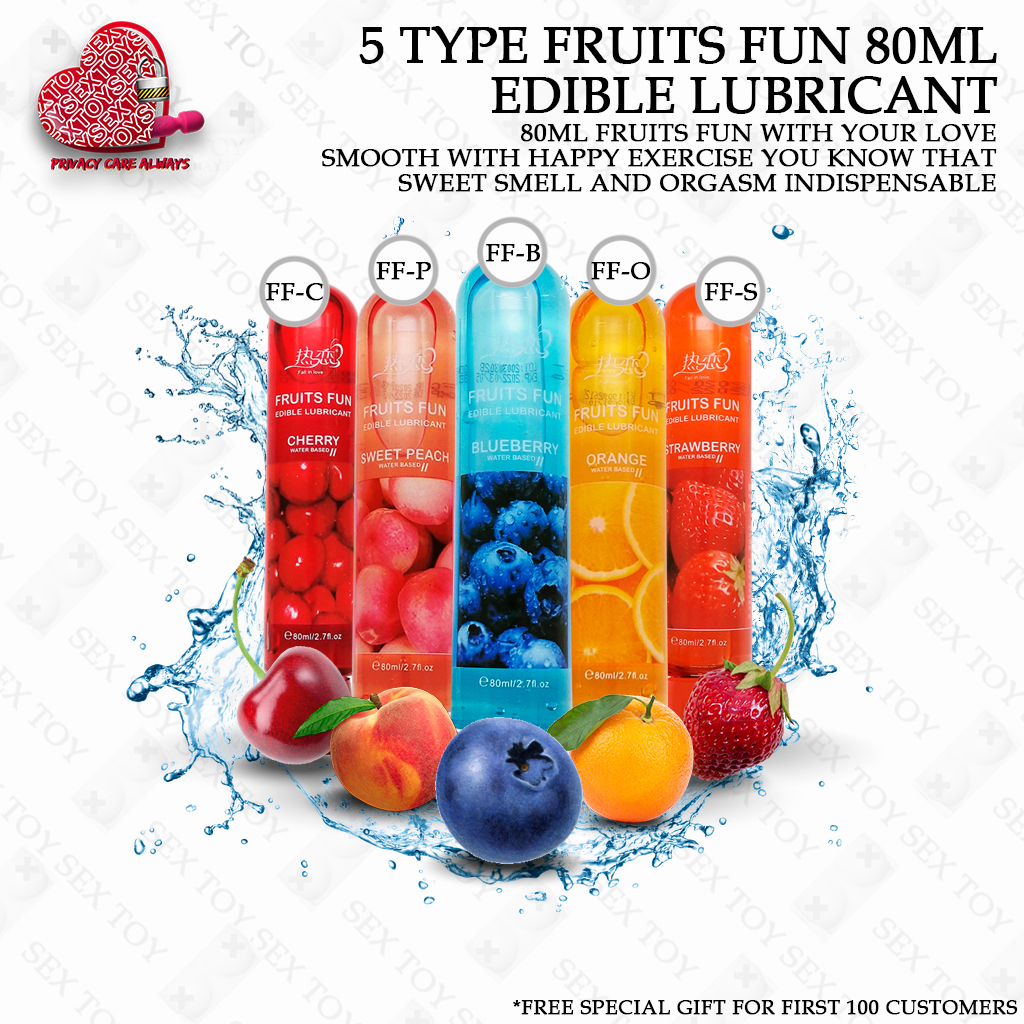 Fruits Flavor Lube Personal Lubricants Water Based Long Lasting Sex lube for Oral Sex Fantasy Strawberry Cherry Orange Peach Bleberry_0
