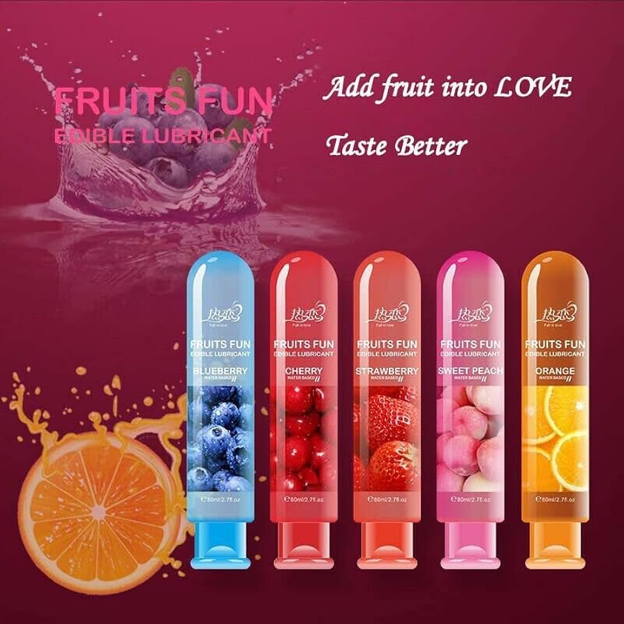 Fruits Flavor Lube Personal Lubricants Water Based Long Lasting Sex lube for Oral Sex Fantasy Strawberry Cherry Orange Peach Bleberry_2