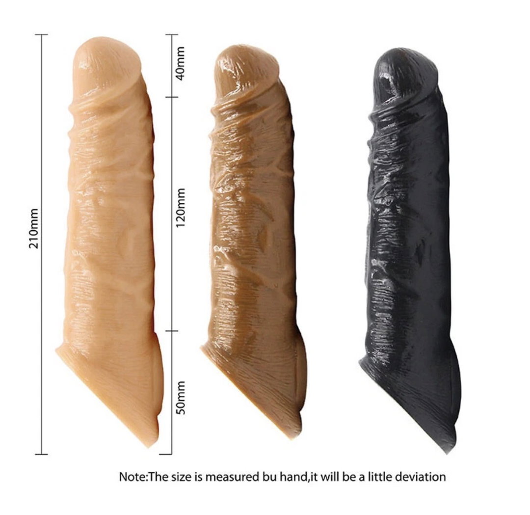 21cm Large Realistic Penis Sleeve Extender Sleeve Enlargement Sex Toys