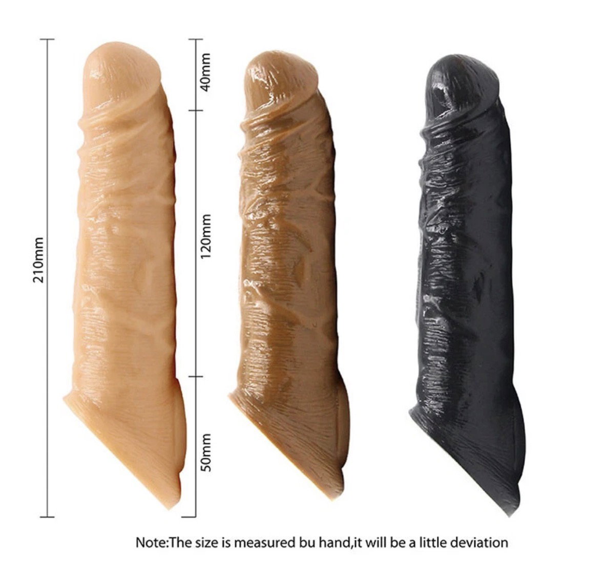 21cm Large Realistic Penis Sleeve Extender Sleeve Enlargement Sex Toys_0