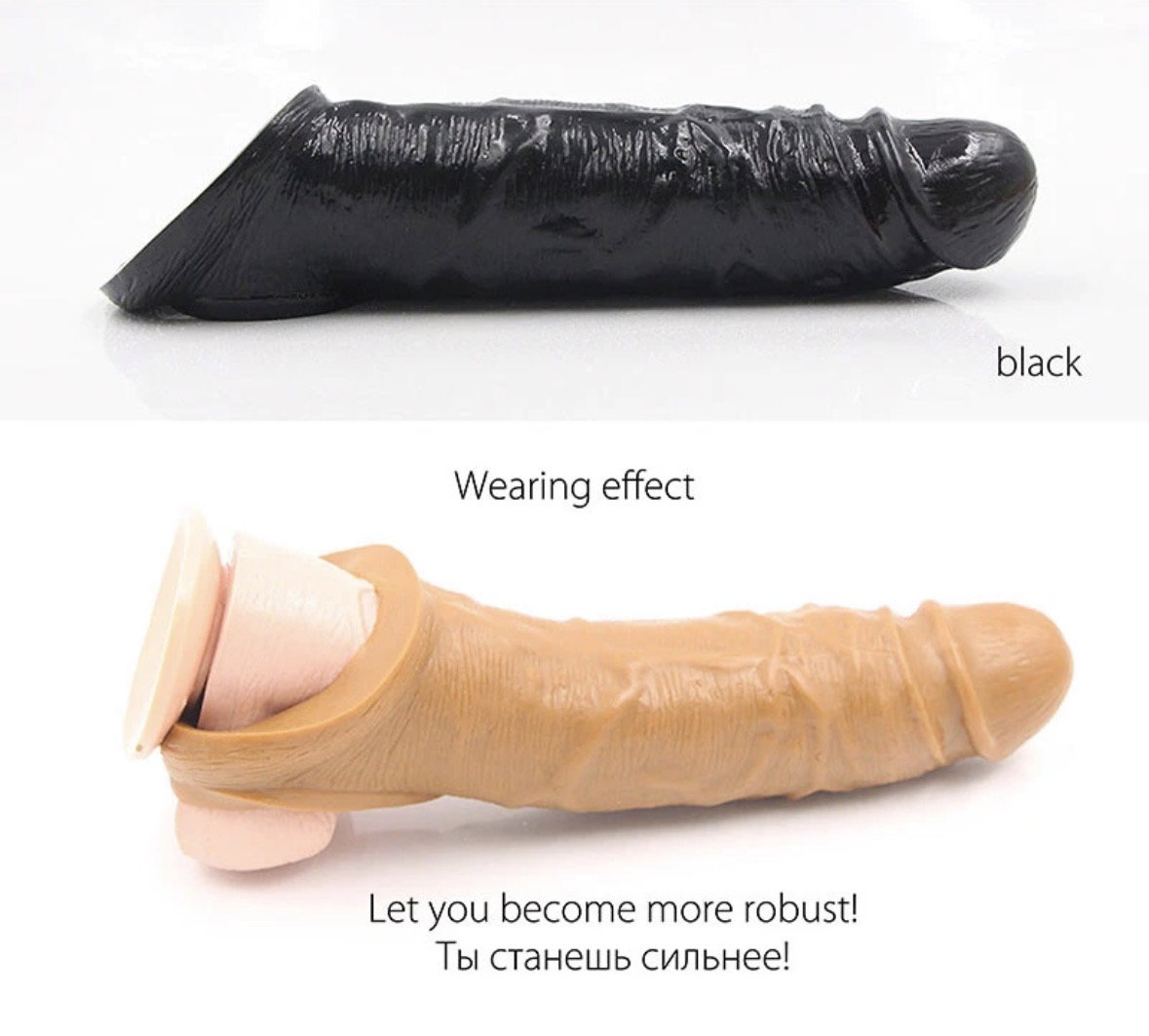 21cm Large Realistic Penis Sleeve Extender Sleeve Enlargement Sex Toys_2