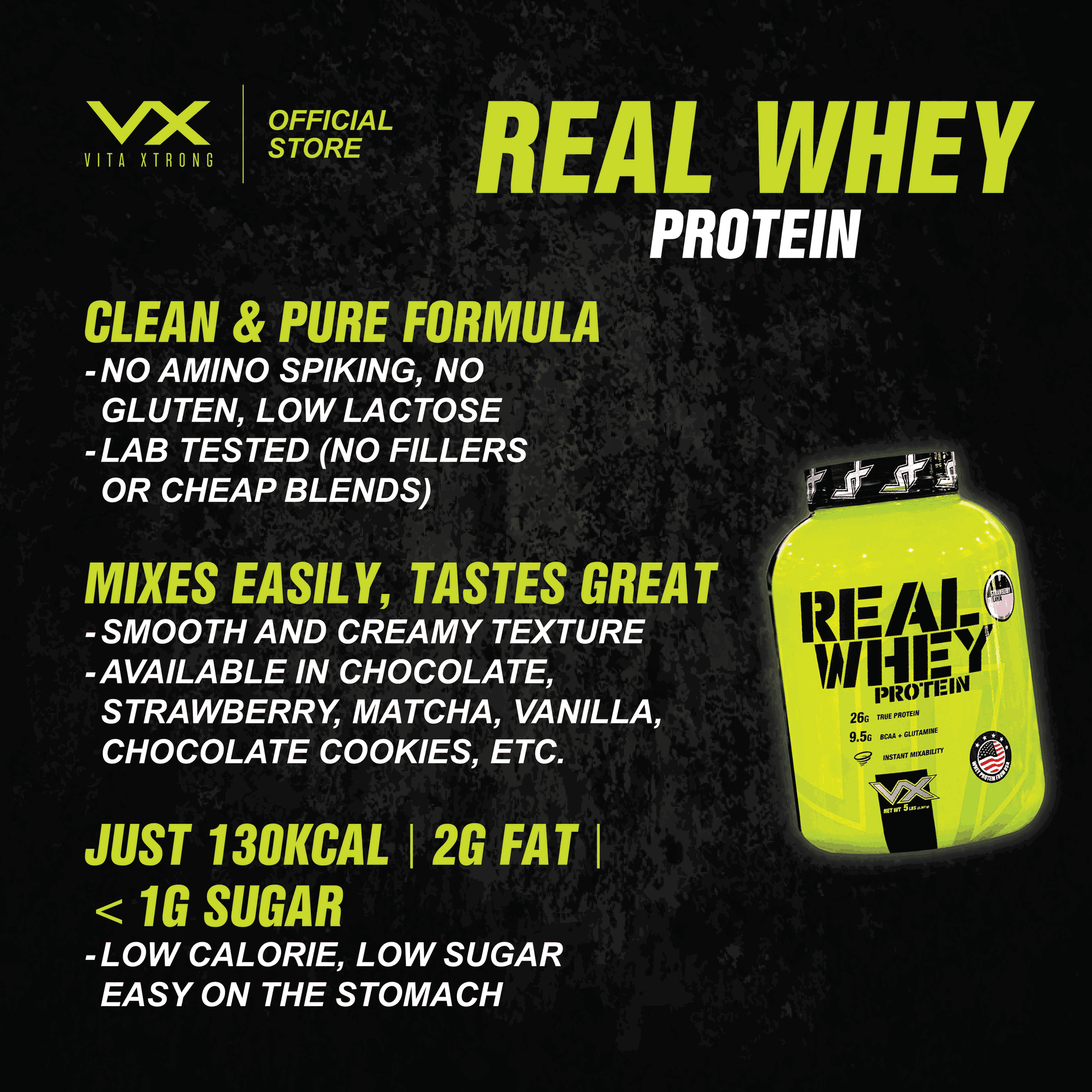 VITAXTRONG™ Real Whey Protein (2lbs/1kg) — Designed for Performance & Recovery | Lab-Tested • No Amino Spiking | Lean Muscle Growth_9