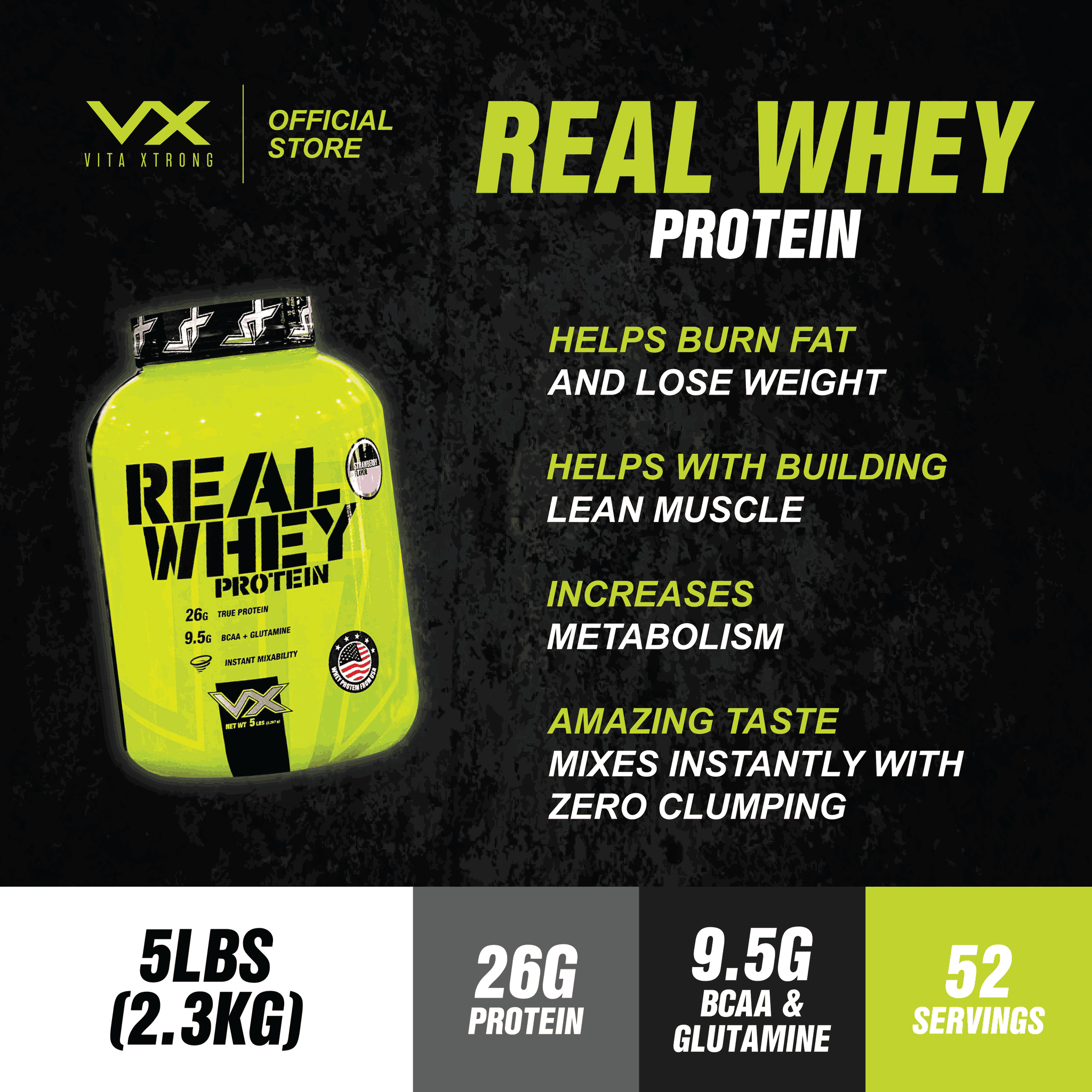 VITAXTRONG™ Real Whey Protein (5lbs/2.3kg) — Designed for Performance & Recovery | Lab-Tested • No Amino Spiking | Lean Muscle Growth_12