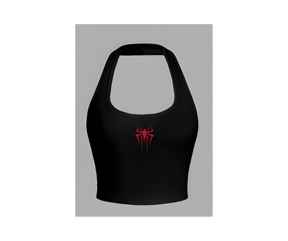 Spider Halter Neck Tank Top