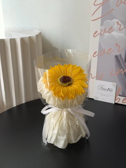 (1S005) 14cm Soap Sunflower Transparent Bouquet   