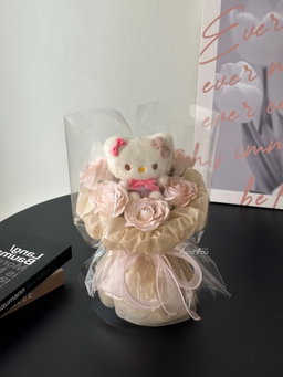 Kitty 5 Stalk Soap Rose Transparent Bouquet