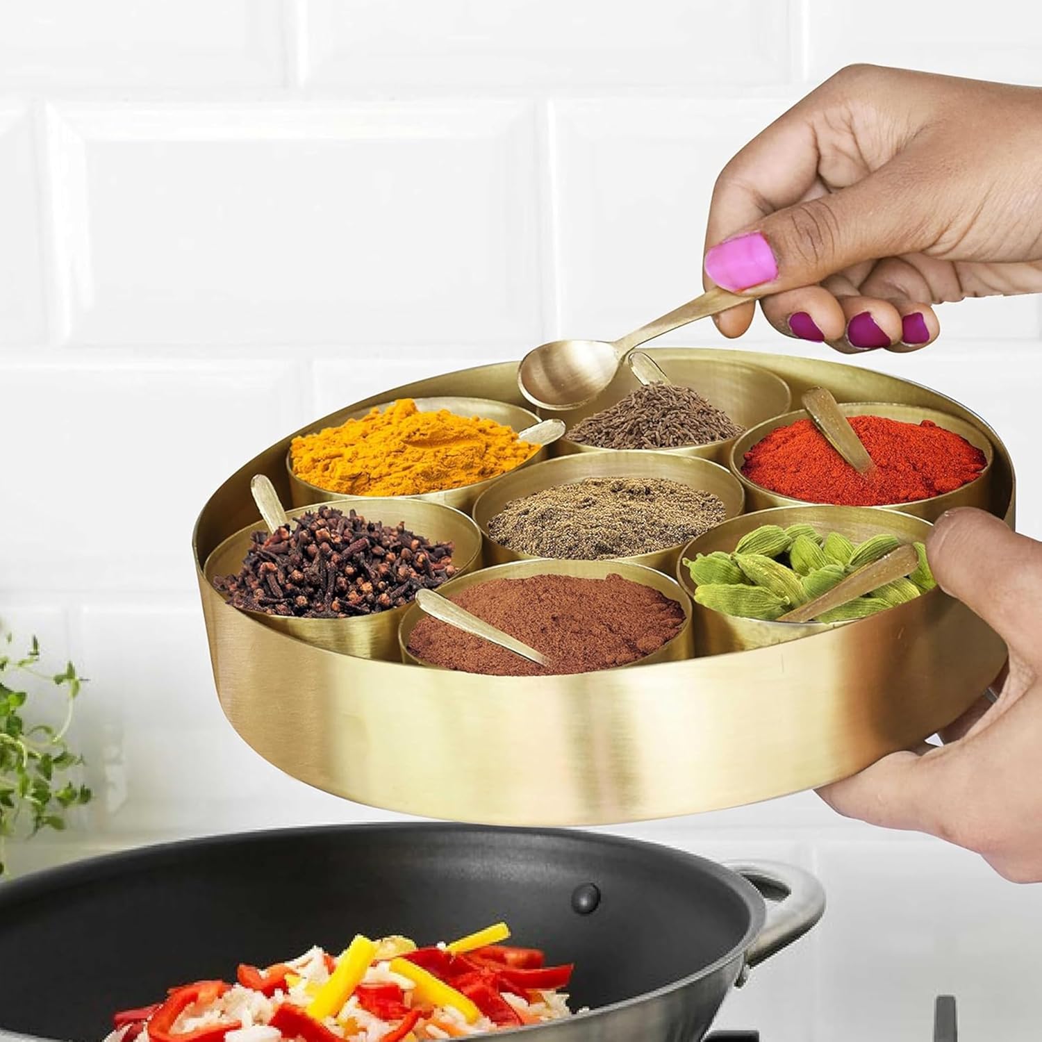 HAZEL Brass Masala Spoon Set of 6_2