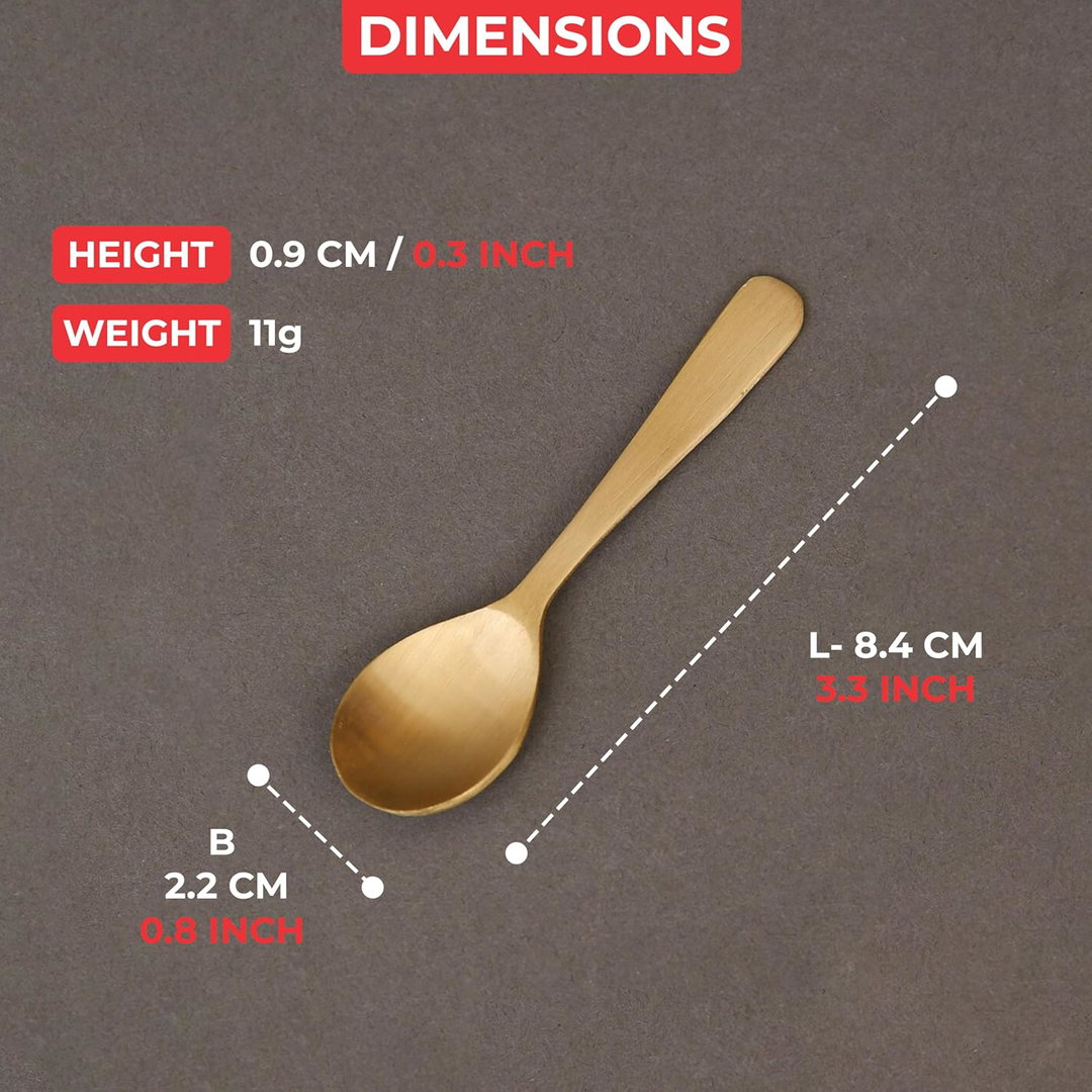 HAZEL Brass Masala Spoon Set of 6