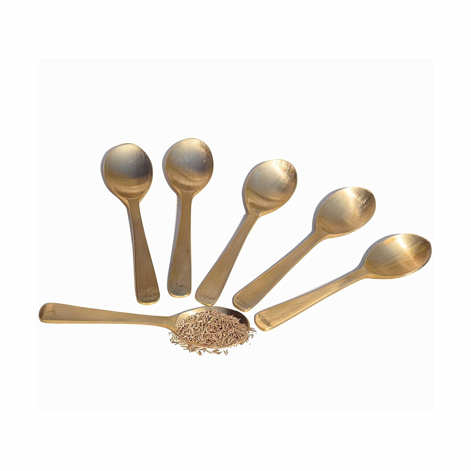 HAZEL Brass Masala Spoon Set of 6_3