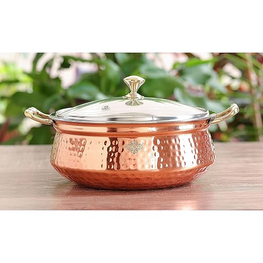 Steel Copper Hammered, Polished Desigs 1300ml_2