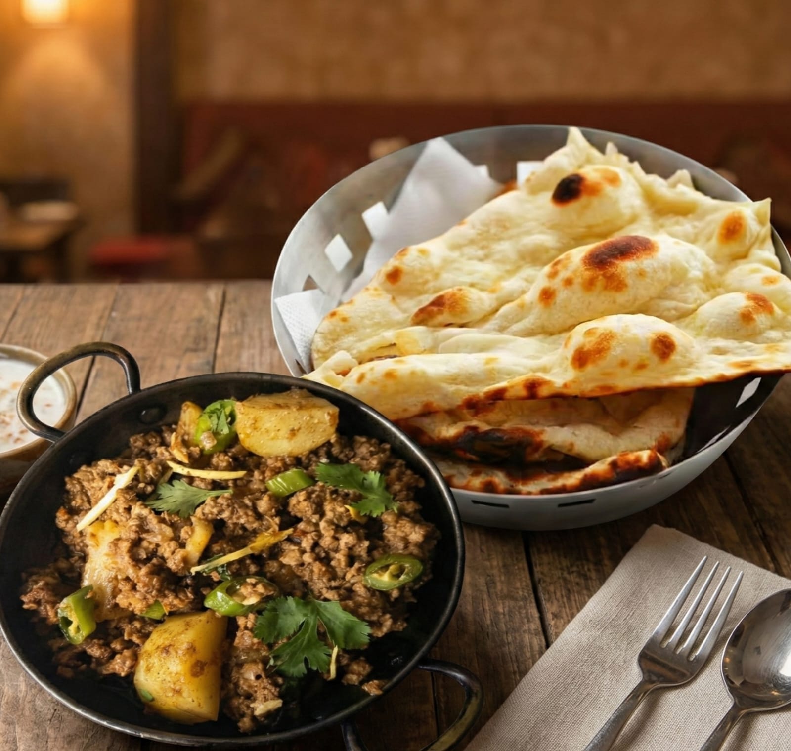 Chicken keema with naan (T&E)_0