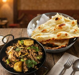 Chicken keema with naan (T&E)