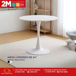 Mesa Redonda 30x 30 pulg Londres Blanca