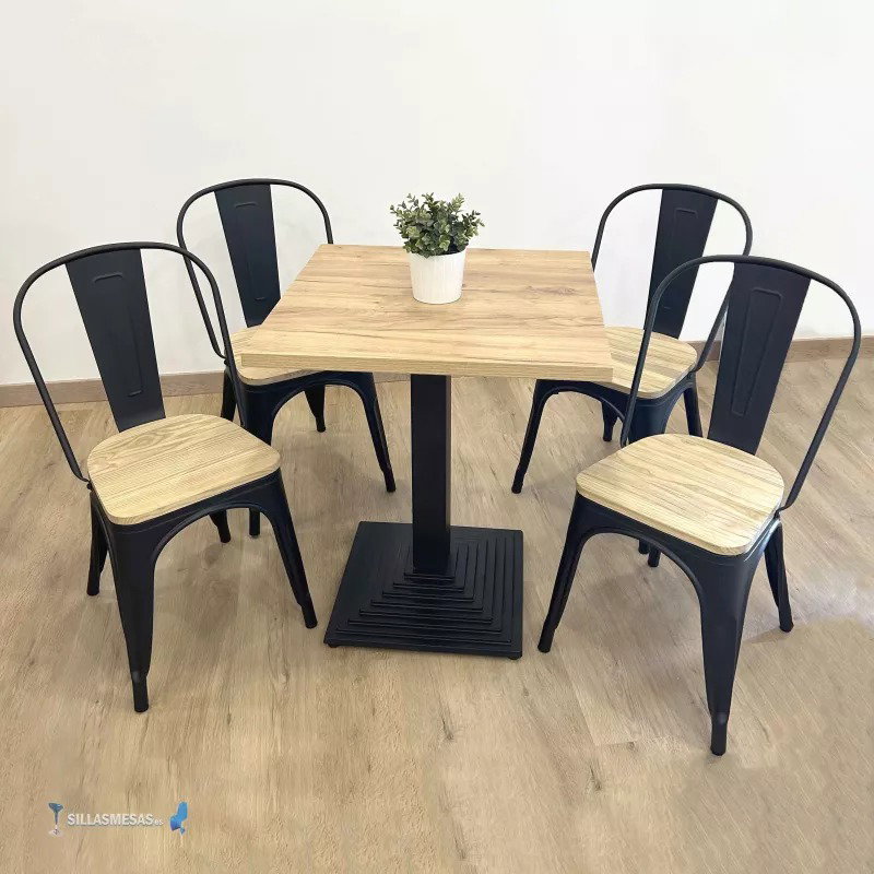 Mesas y Sillas Milan 30x30 pulg + 4 sillas _0