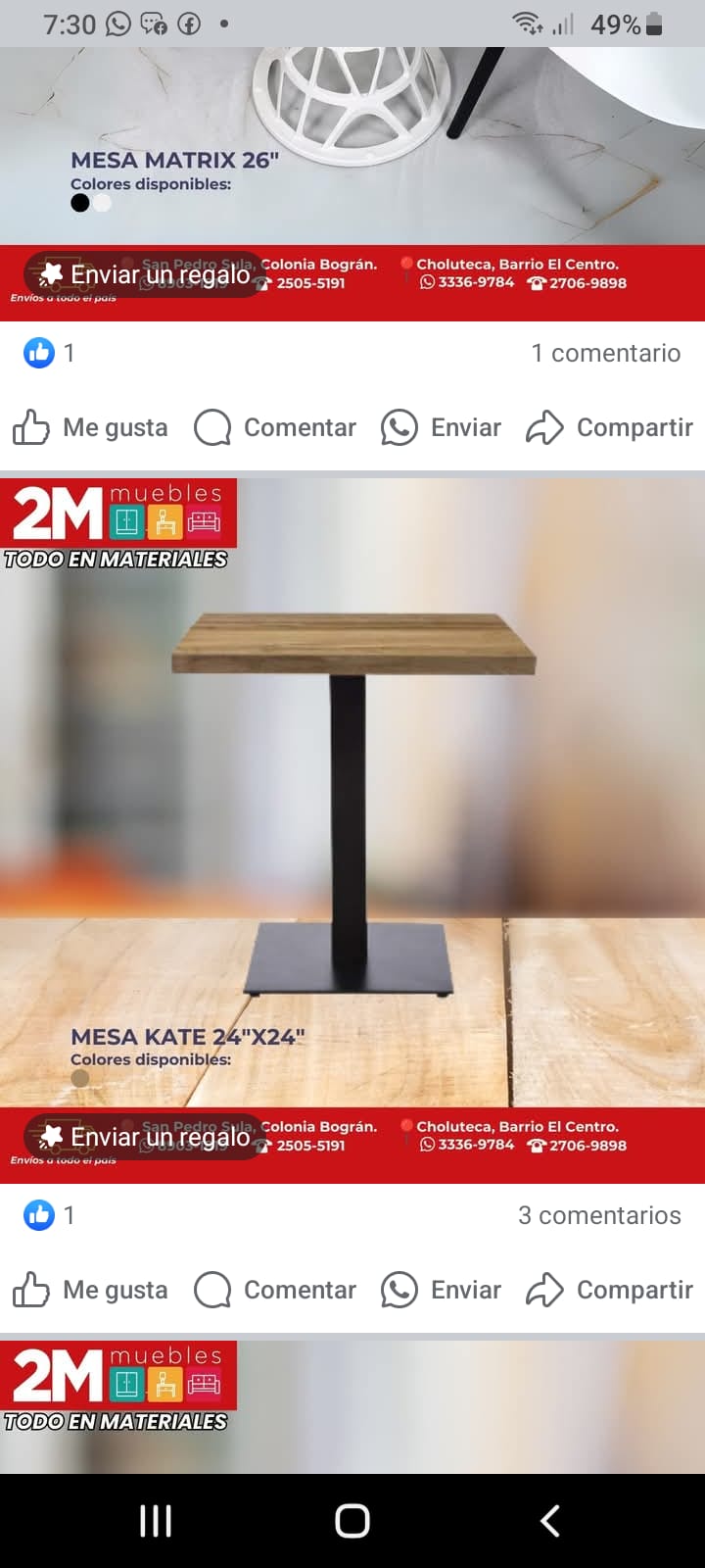 Mesa Base Cuadrada 24 x24 pulg Madera Natural 