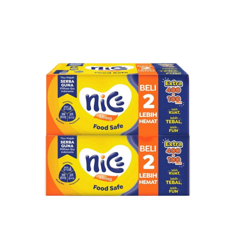 Nice Living Facial Tissue Soft Pack 400+100sheets (Buy 1 Get 1)