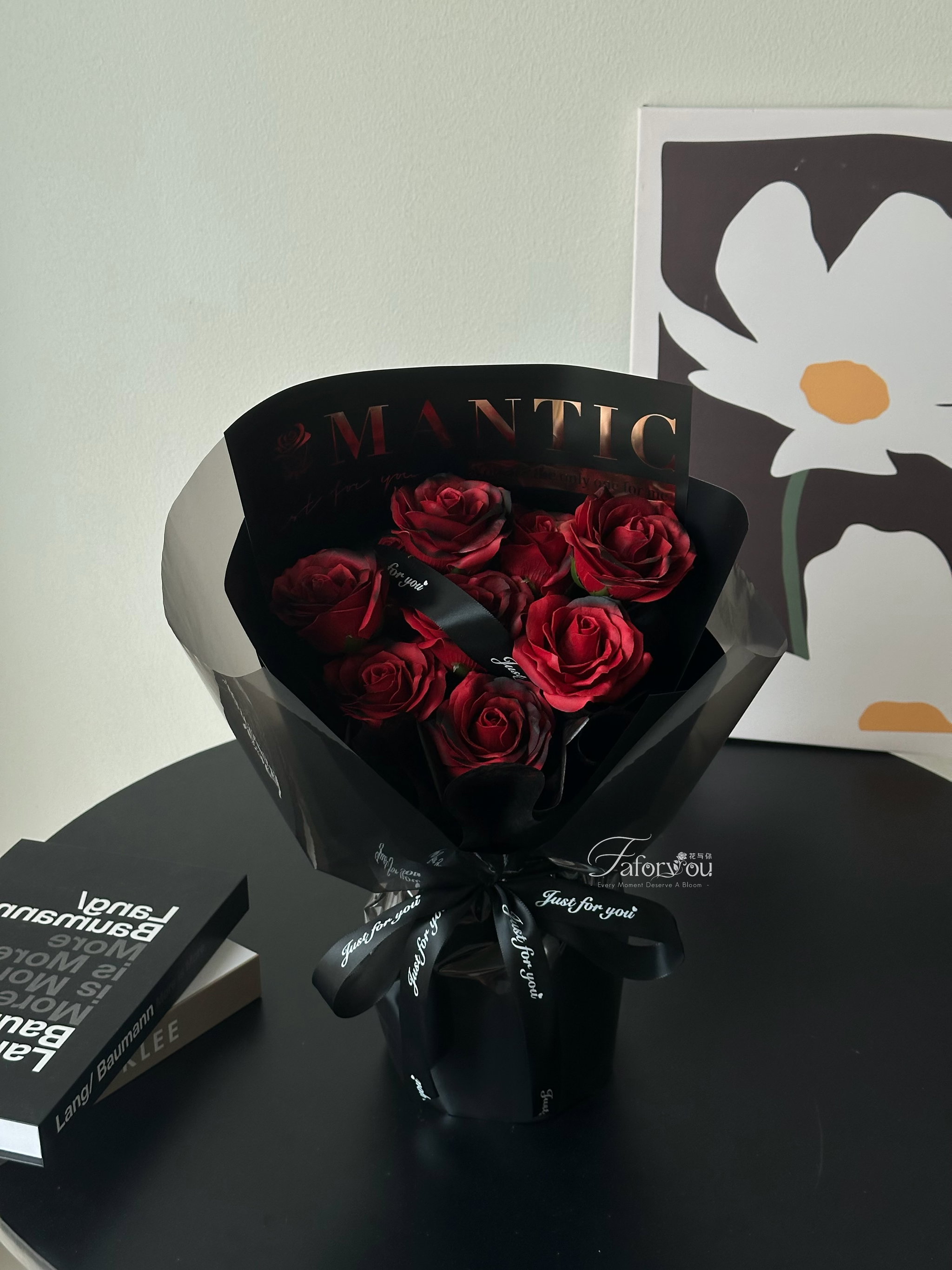 9 Stalk Soap Rose Bouquet  _0
