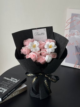 (T001) 9 Stalk Soap Rose Tulip Bouquet 