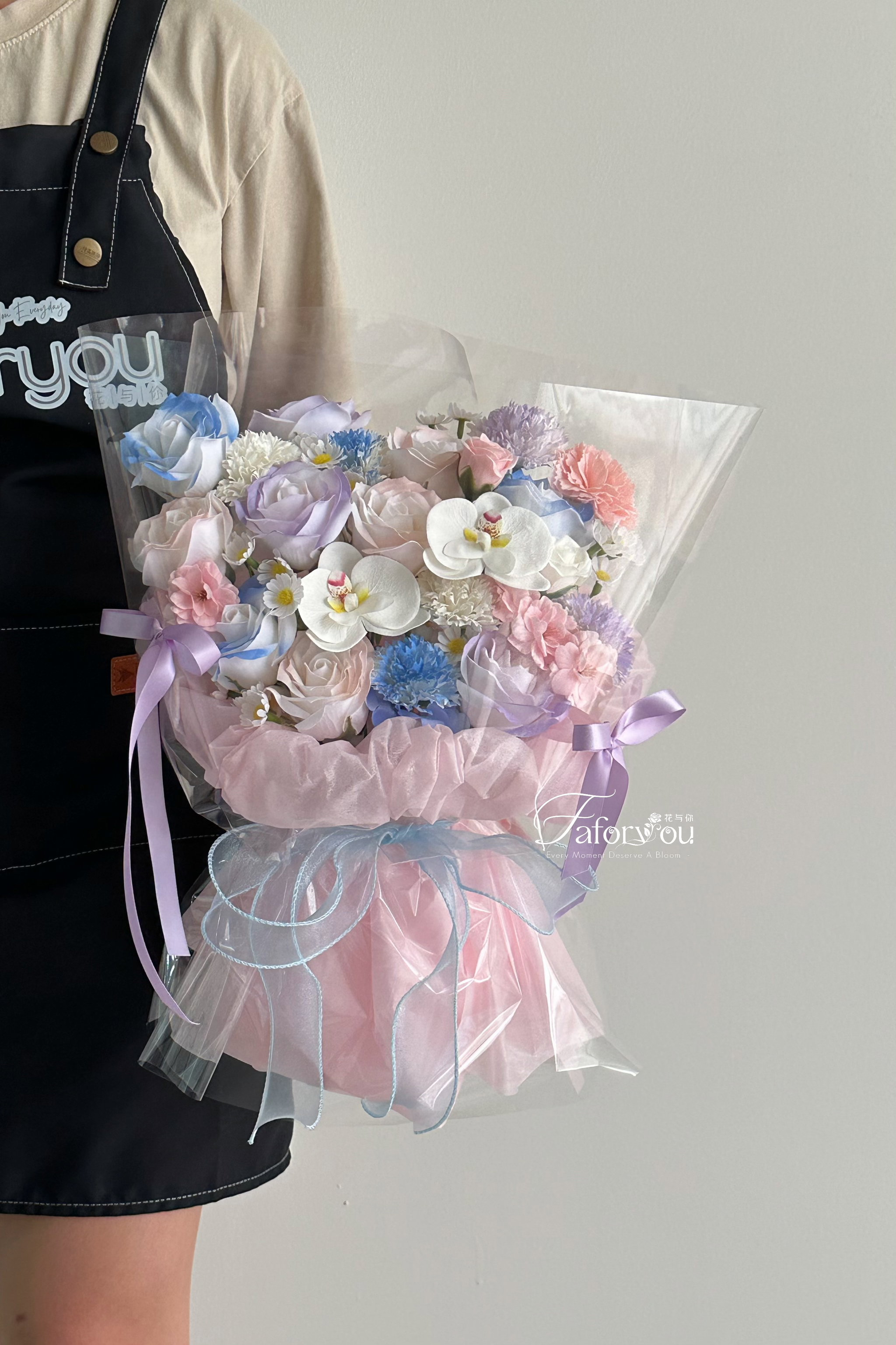 Soap Flower Mixed Transparent Bouquet   _1