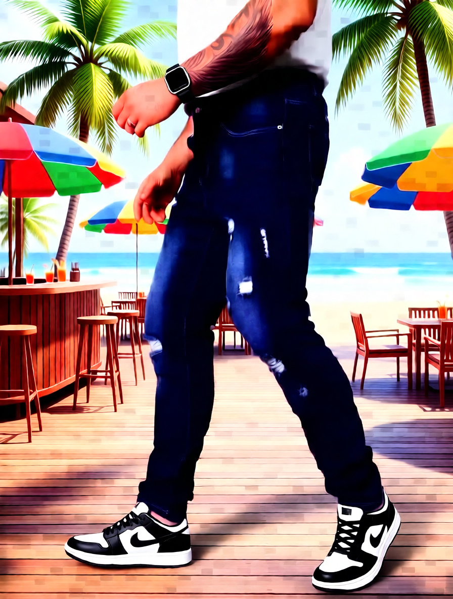 Men's blue scratch jeans/ Calça de ganga scratch