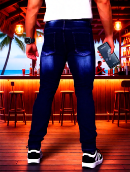 Men's blue scratch jeans/ Calça de ganga scratch