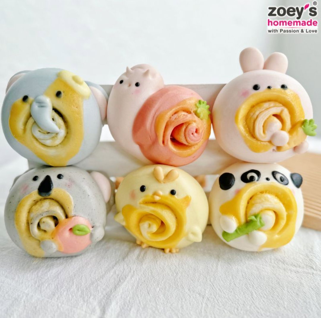 Zoey Animal Shaped Cheese Bun (4pcs)