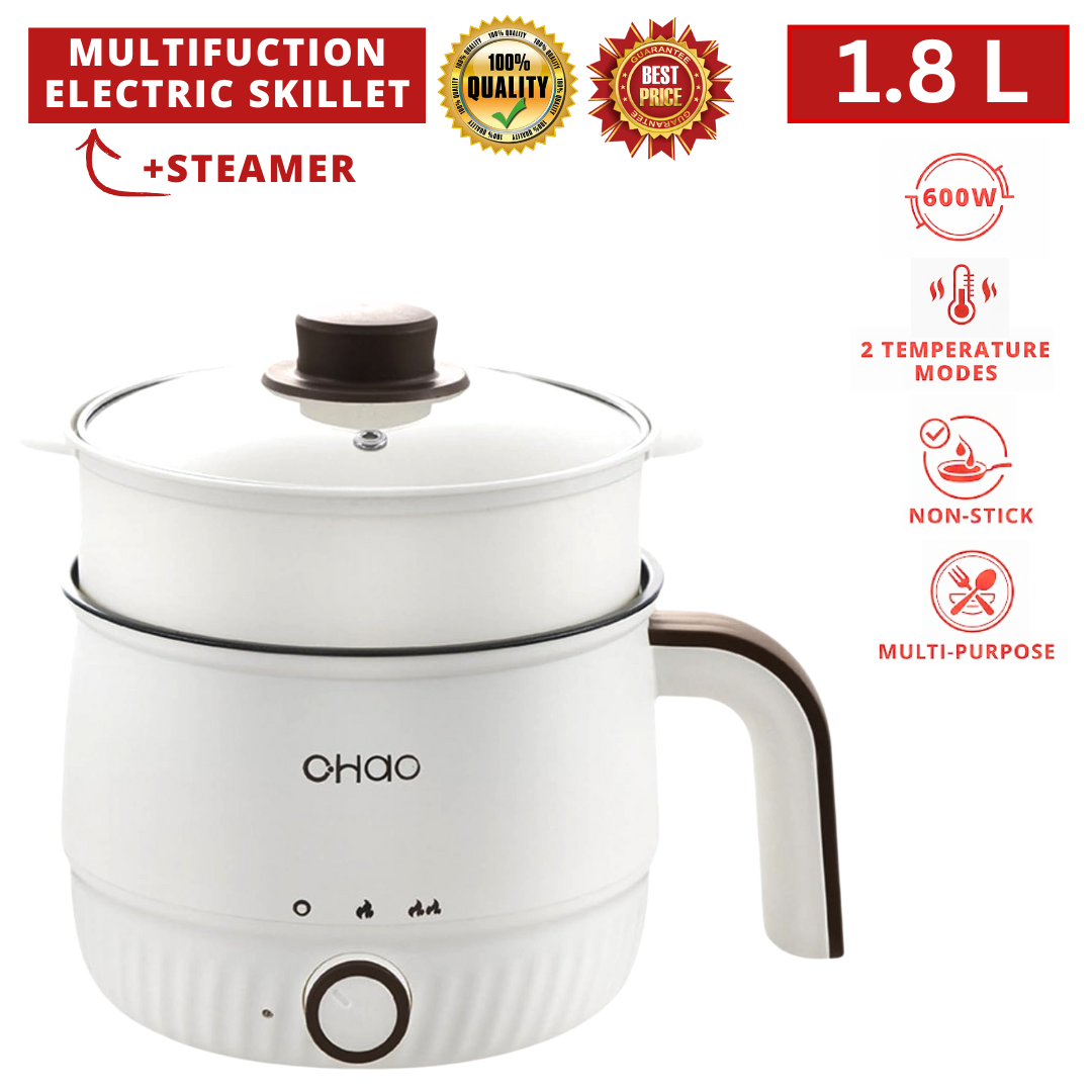 MULTIFUCTION ELECTRIC SKILLET 1.8L 2LAYER WITH STEAMER_0