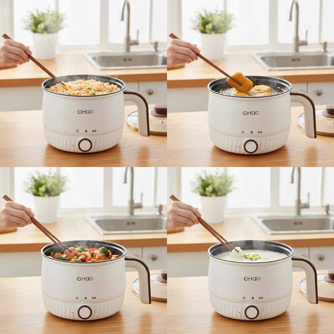 MULTIFUCTION ELECTRIC SKILLET 1.8L 2LAYER WITH STEAMER_4