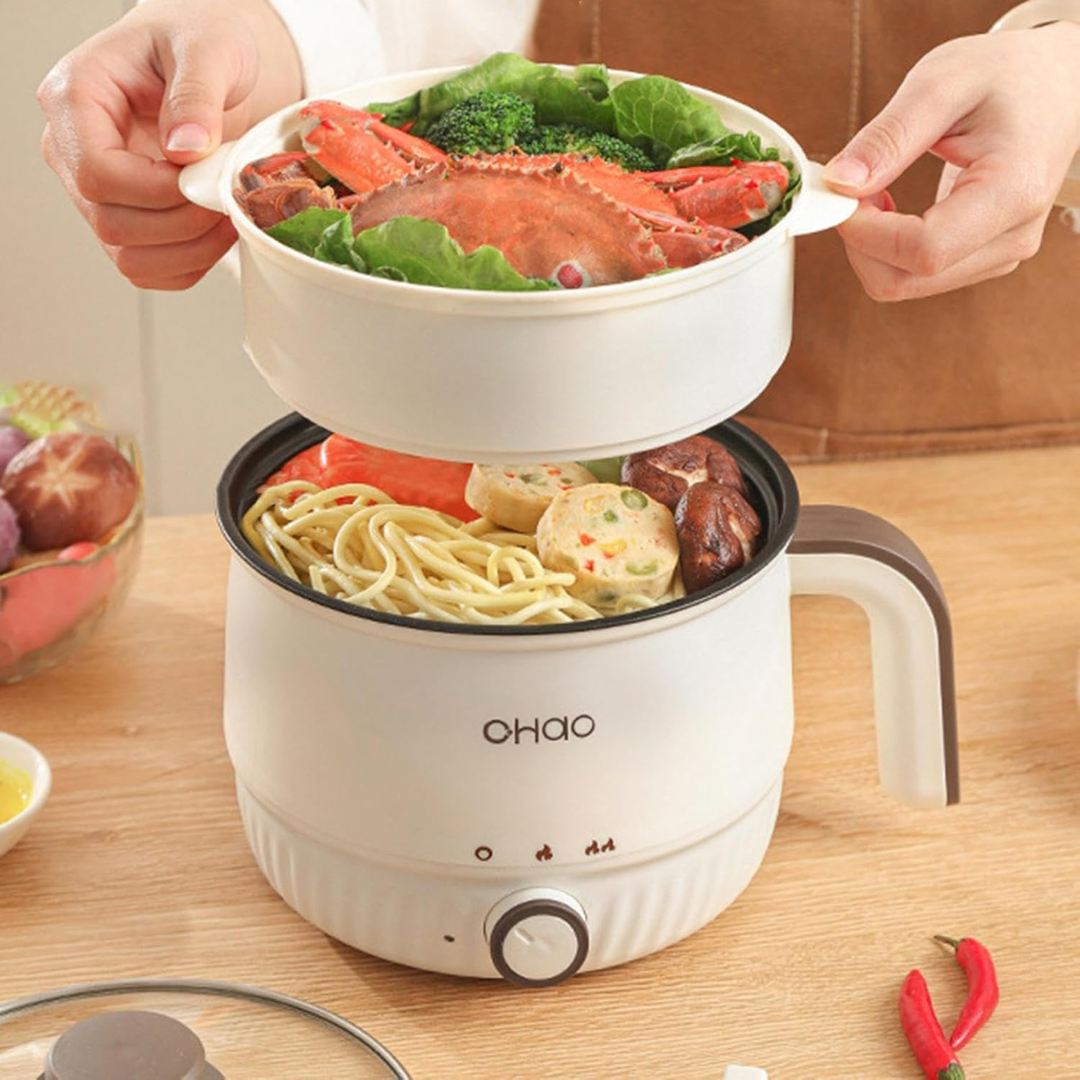 MULTIFUCTION ELECTRIC SKILLET 1.8L 2LAYER WITH STEAMER_3