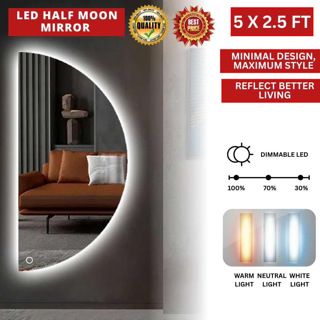 LED HALF MOON MIRROR (CERMIN)