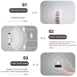 LED HALF MOON MIRROR (CERMIN)